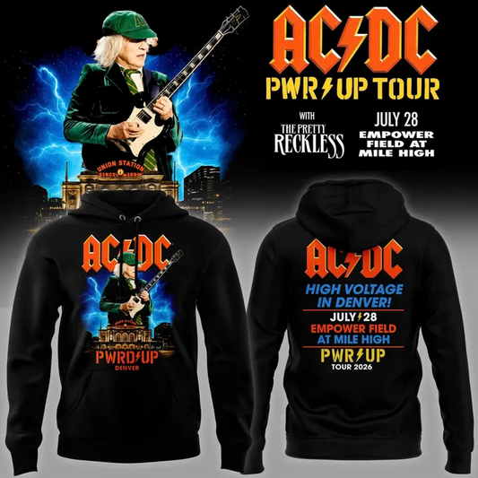 04.10. Newest Hoodie AC/DC - Exclusive Denver Event Hoodie - Power Up Tour 2026 Hoodie