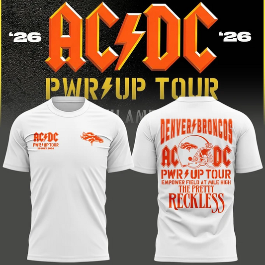 05.06. White Shirt AC/DC - Exclusive Denver Event Shirt - Power Up Tour 2026 T-Shirt