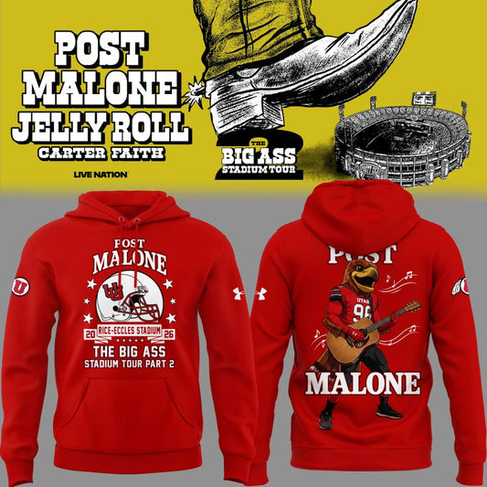 Perfect Hoodie Post Malone x Utah Football - THE BIG ASS Stadium Tour Part 2 Hoodie
