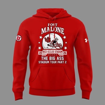 Limited Edition Post Malone x Utah Football - THE BIG ASS Stadium Tour Part 2 Hoodie