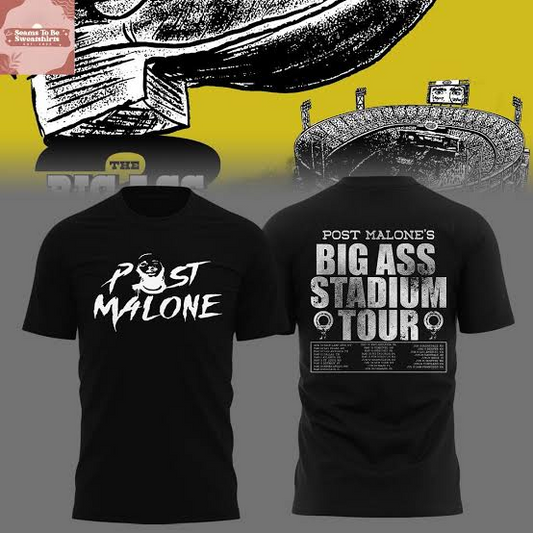 Black Shirt Post Malone x Utah Football - THE BIG ASS Stadium Tour Part 2 T-Shirt
