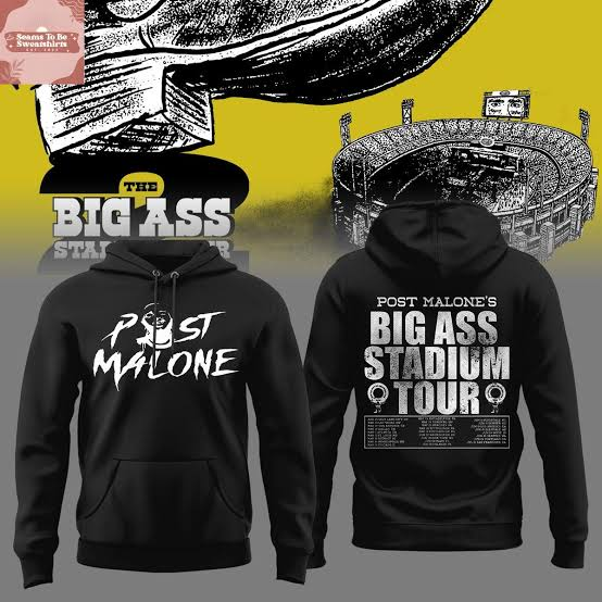 Black Hoodie Post Malone x Utah Football - THE BIG ASS Stadium Tour Part 2 Hoodie