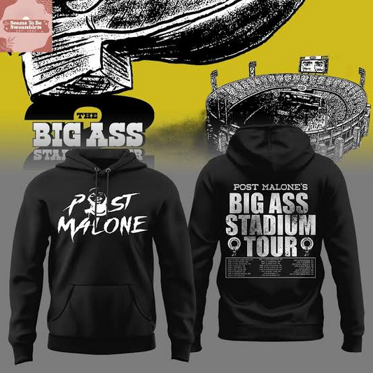 Black Hoodie Post Malone x Utah Football - THE BIG ASS Stadium Tour Part 2 Hoodie
