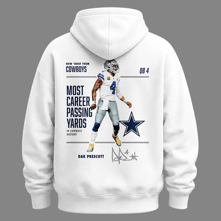 Special Edition Dak Prescott Hoodie Signatures Print for Dallas Cowboys fans