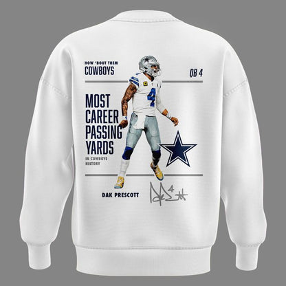 Special Edition Dak Prescott Sweatshirt Signatures Print for Dallas Cowboys fans