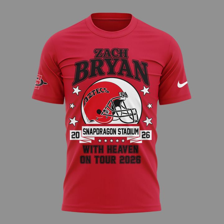 Zach Bryan x San Diego State Football - With Heaven On Tour 2026 T-Shirt