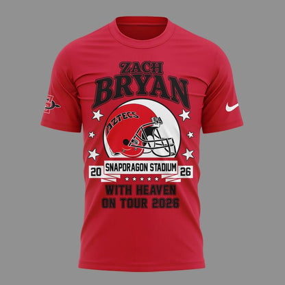 Zach Bryan x San Diego State Football - With Heaven On Tour 2026 T-Shirt
