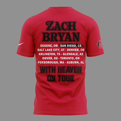 Zach Bryan x San Diego State Football - With Heaven On Tour 2026 T-Shirt