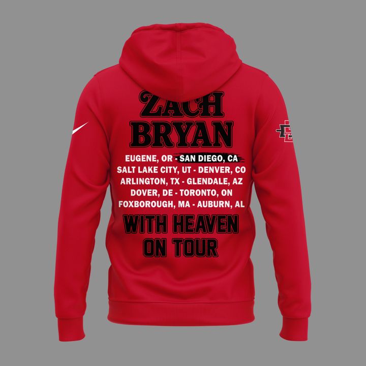 New Hoodie Zach Bryan x San Diego State Football - With Heaven On Tour 2026 Hoodie