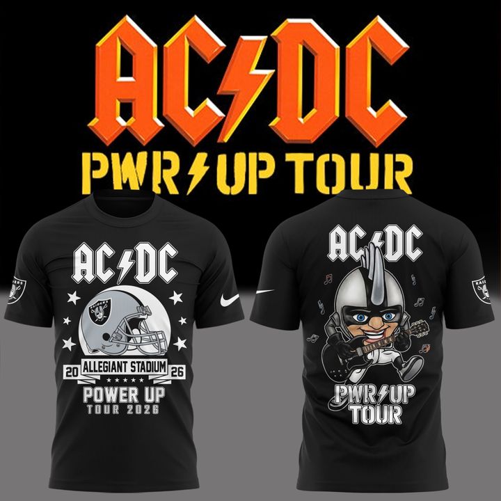 New Shirt AC/DC x Las Vegas Raiders - Power Up Tour 2026 T-Shirt