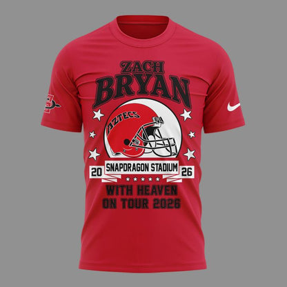 Limited Edition Zach Bryan x San Diego State Football - With Heaven On Tour 2026 T-Shirt