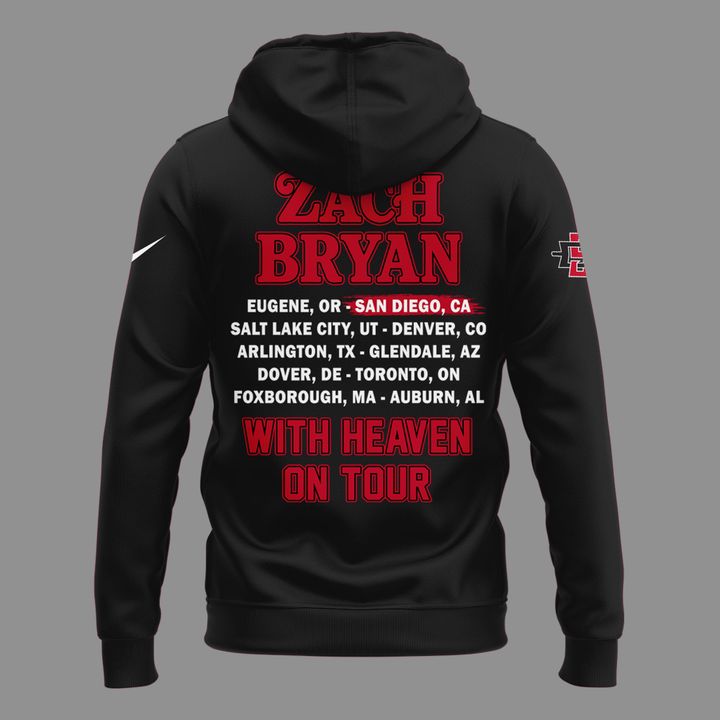 New Hoodie Zach Bryan x San Diego State Football - With Heaven On Tour 2026 Hoodie