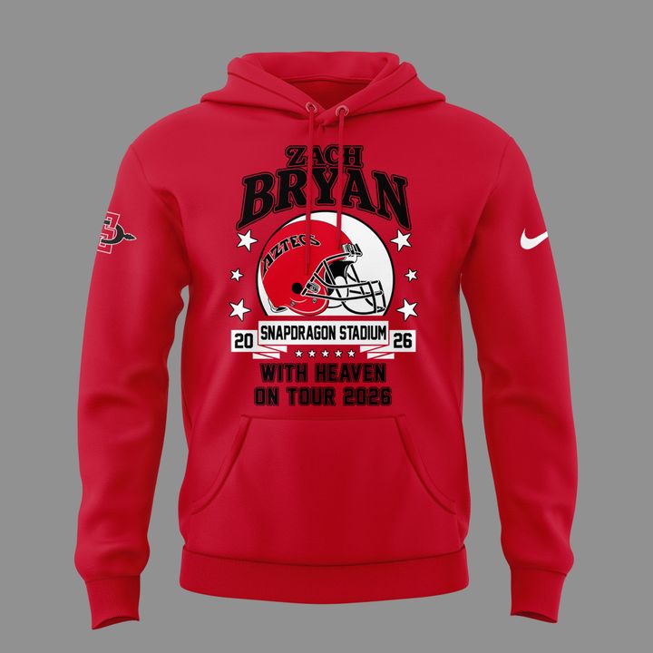Perfect Hoodie Zach Bryan x San Diego State Football - With Heaven On Tour 2026 Hoodie