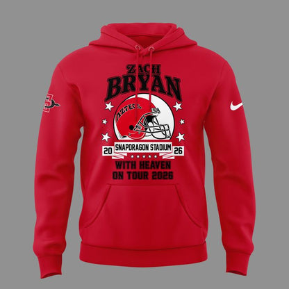 Perfect Hoodie Zach Bryan x San Diego State Football - With Heaven On Tour 2026 Hoodie