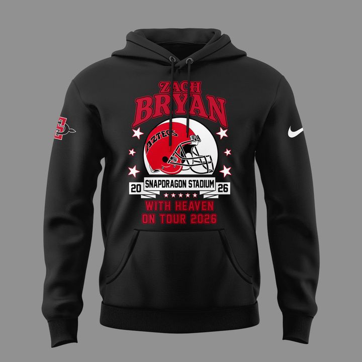 Limited Edition Zach Bryan x San Diego State Football - With Heaven On Tour 2026 Hoodie