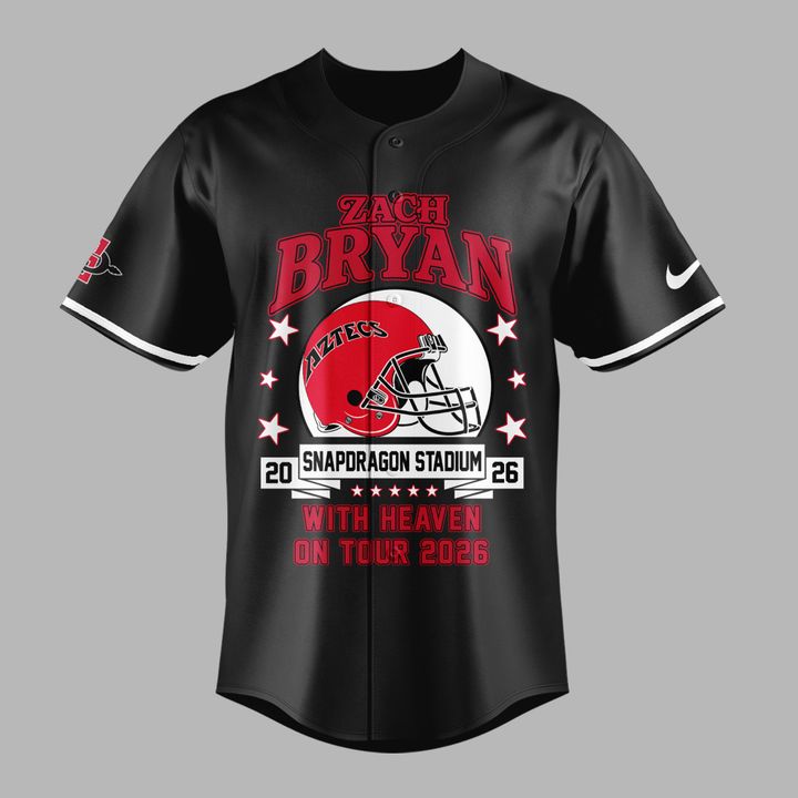 Perfect 2026 Zach Bryan x San Diego State Football - With Heaven On Tour 2026 Jersey