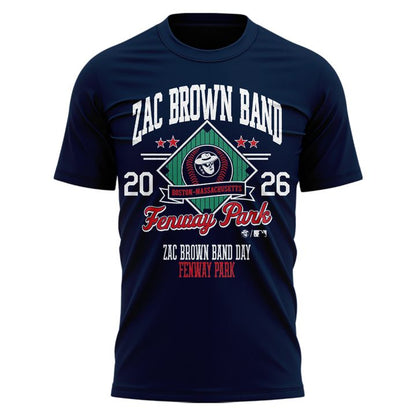 Zac Brown Band x Boston Red Sox Fenway Park - Love & Fear Tour Navy Tee