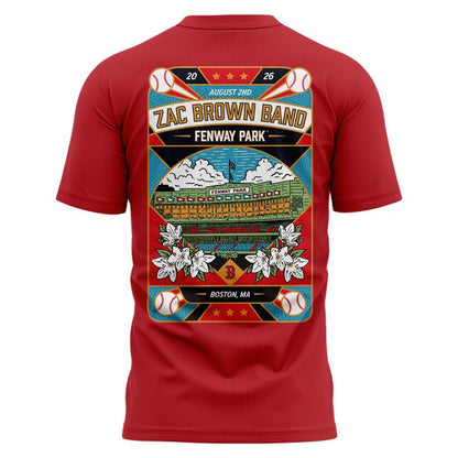 Zac Brown Band x Boston Red Sox Fenway Park - Love & Fear Tour Red Tee