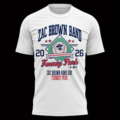 Zac Brown Band x Boston Red Sox Fenway Park - Love & Fear Tour White Tee