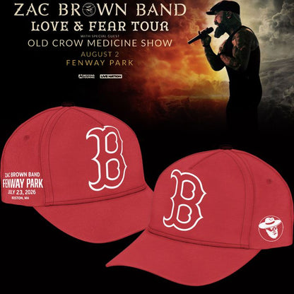 Zac Brown Band x Boston Red Sox Fenway Park - Love & Fear Tour Red Hoodie