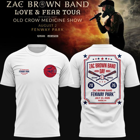 Zac Brown Band x Boston Red Sox Fenway Park - Love & Fear Tour White Tee