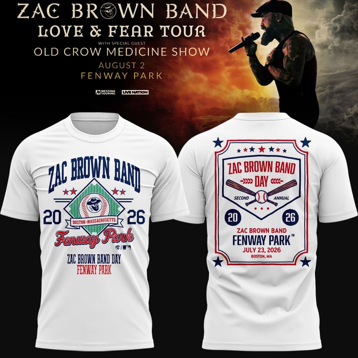 Zac Brown Band x Boston Red Sox Fenway Park - Love & Fear Tour White Tee