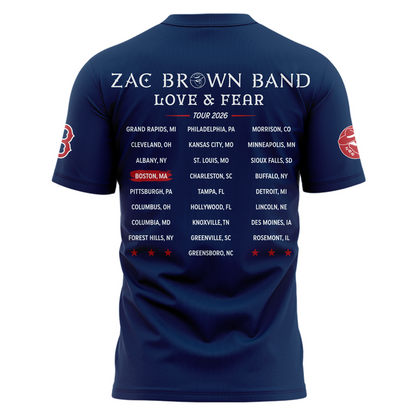 Zac Brown Band X Boston Red Sox -Love & Fear Tour 2026 Tshirt