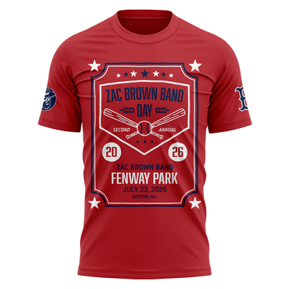 Zac Brown Band X Boston Red Sox -Love & Fear Tour 2026 Tshirt