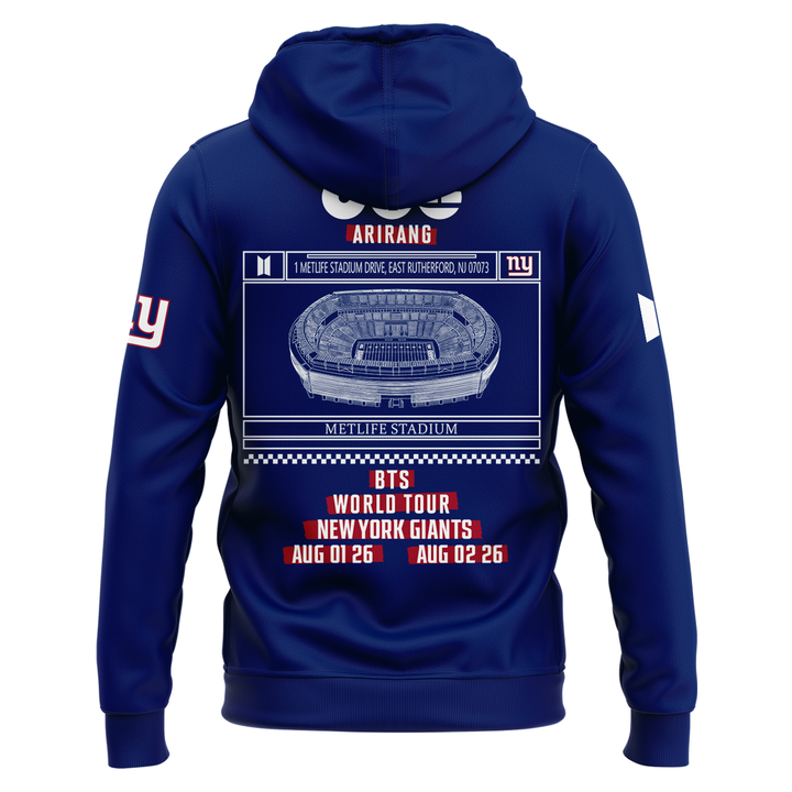 New York Giants x BTS WORLD TOUR ARIRANG 2026 Hoodie