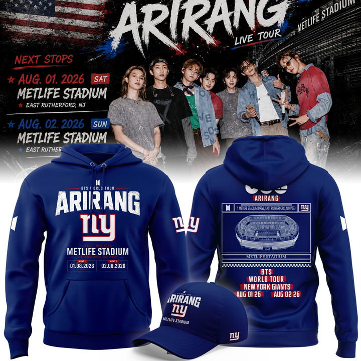New York Giants x BTS WORLD TOUR ARIRANG 2026 Hoodie