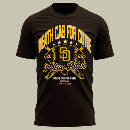 Death Cab for Cutie: I Built You A Tower World Tour x San Diego Padres Brown Tshirt