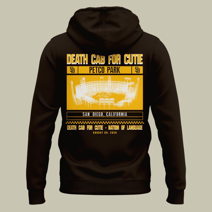 Death Cab for Cutie: I Built You A Tower World Tour x San Diego Padres Brown Hoodie