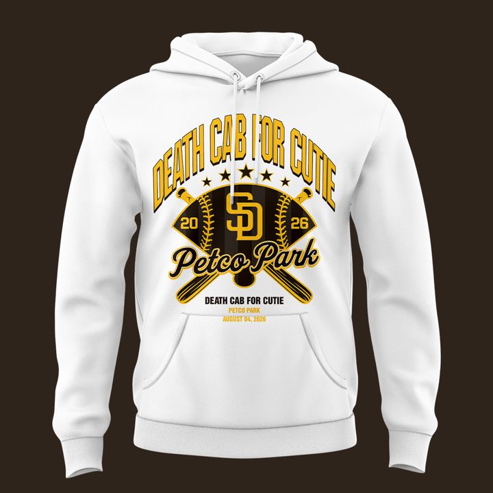 Death Cab for Cutie: I Built You A Tower World Tour x San Diego Padres White Hoodie