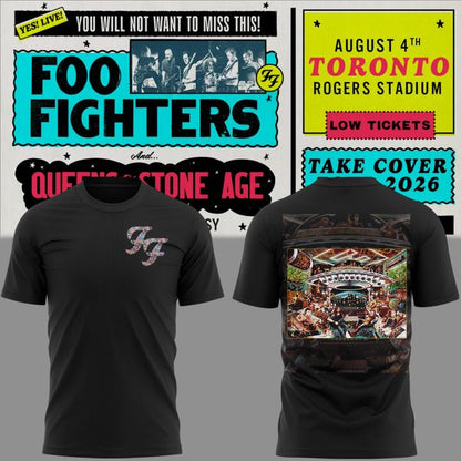 Newest Shirt Foo Fighters - Toronto, ON Event Shirt - TAKE COVER TOUR 2026 T-Shirt
