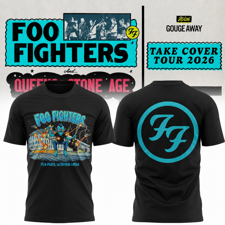 Black Shirt Foo Fighters Take Cover Tour 2026 T-Shirt