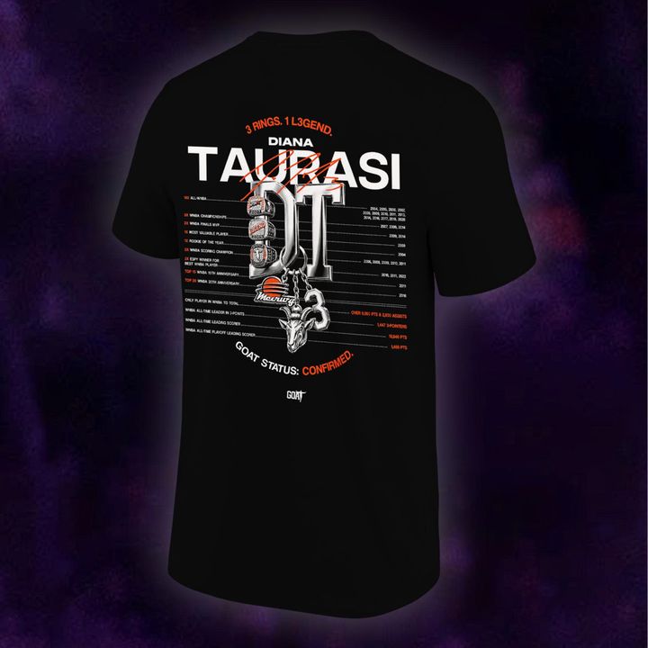2026 Exclusive Diana Taurasi’s T-Shirt Black Signature Print for Phoenix Mercury fans