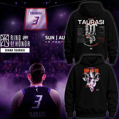 2026 New Diana Taurasi’s Hoodie Black Signature Print for Phoenix Mercury fans