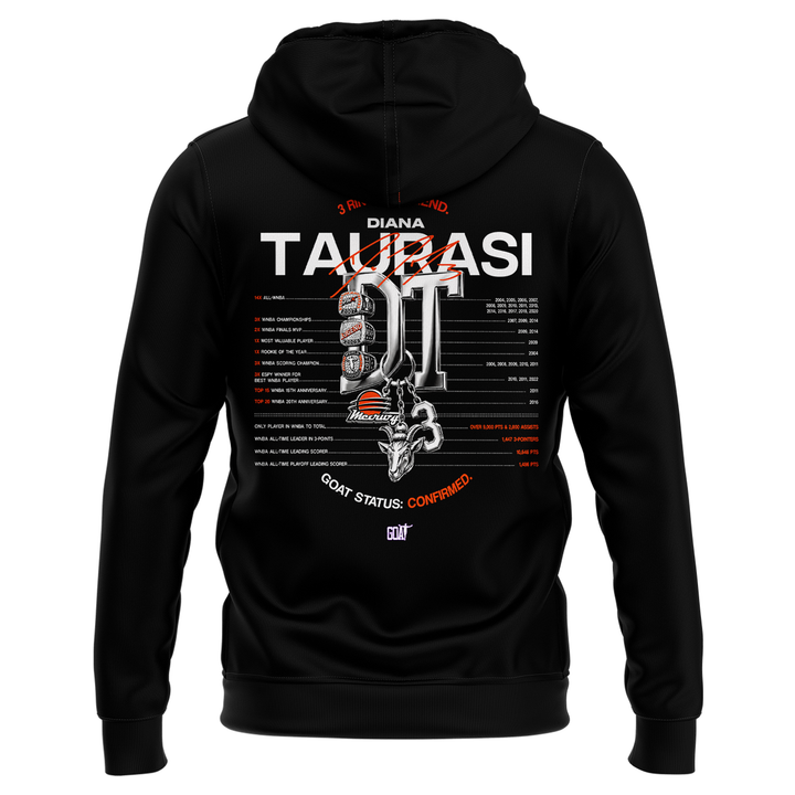 2026 New Diana Taurasi’s Hoodie Signature Print for Phoenix Mercury fans.
