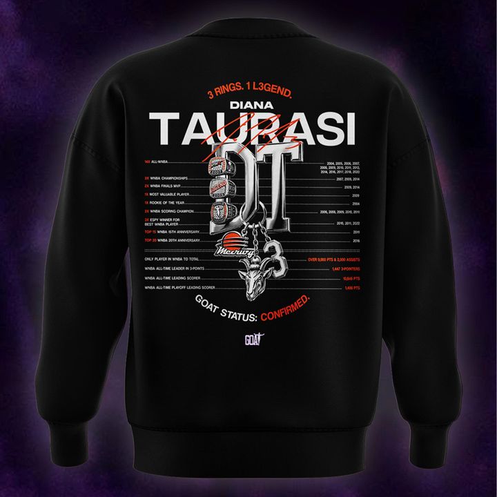 2026 New Diana Taurasi’s Sweatshirt Black Signature Print for Phoenix Mercury fans