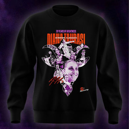 2026 New Diana Taurasi’s Sweatshirt Black Signature Print for Phoenix Mercury fans