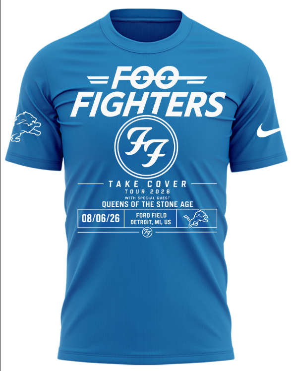 1. Foo Fighters Detroit Take Cover Tour 2026 T-Shirt