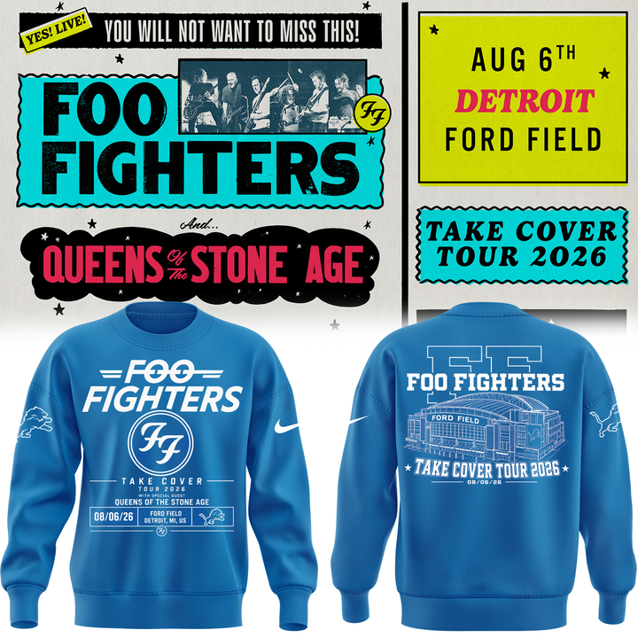 3. Foo Fighters Detroit Take Cover Tour 2026 sweat