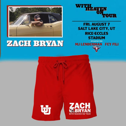 New Shirt Zach Bryan x Utah Utes Football - With Heaven On Tour 2026 T-Shirt