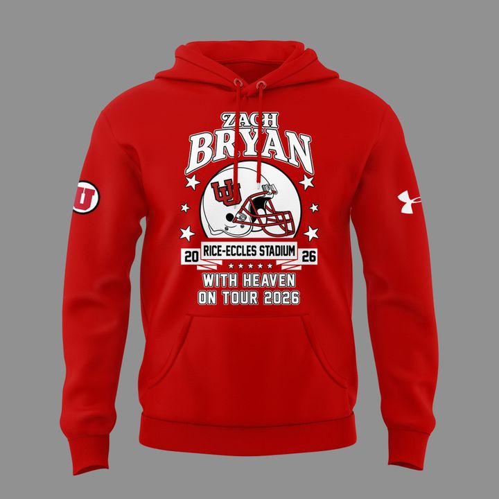Limited Edition Zach Bryan x Utah Utes Football - With Heaven On Tour 2026 Hoodie