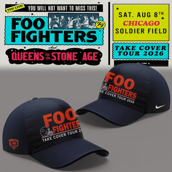 02.46. Special 2026 Foo Fighters x Chicago Bears - Take Cover Tour 2026 Hoodie