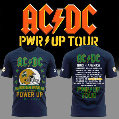 Newest Shirt AC/DC x Notre Dame Football - Power Up Tour 2026 T-Shirt