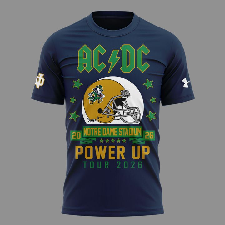 New Shirt Notre Dame Football x AC/DC - Power Up Tour 2026 T-Shirt