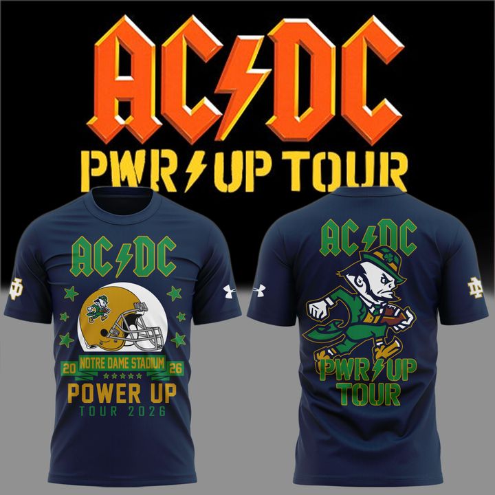 New Shirt Notre Dame Football x AC/DC - Power Up Tour 2026 T-Shirt