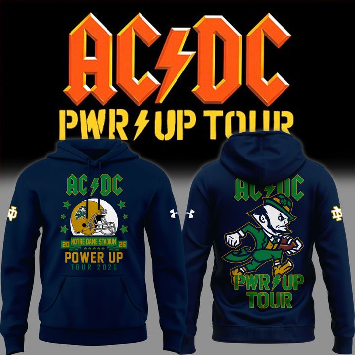 Perfect Hoodie Notre Dame Football x AC/DC - Power Up Tour 2026 Hoodie