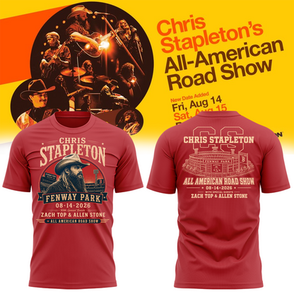 Limited Edition Chris Stapleton x Fenway Park – All-American Road Show 2026 T-Shirt